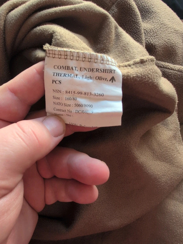 British army combat undershirt thermal pullover