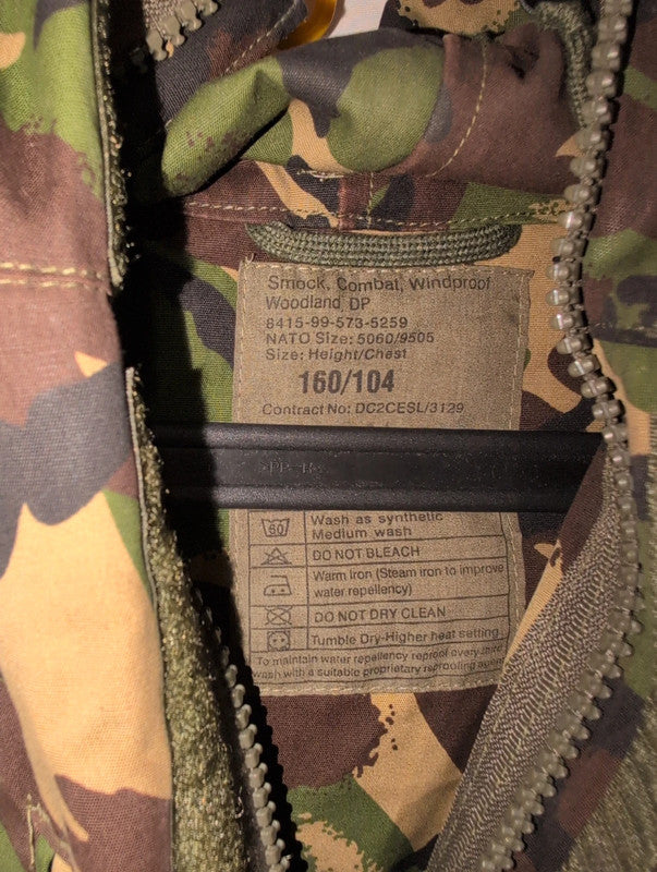 British combat windproof woodland smock