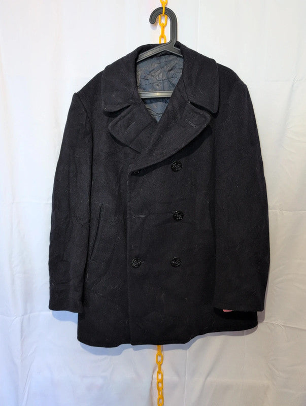 An American size medium men's wool navy pea coat